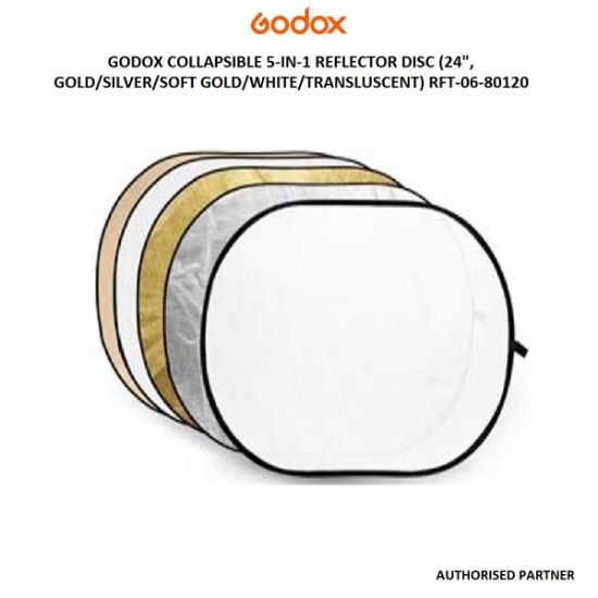 Picture of Godox Collapsible 5-In-1 Reflector Disc ( Gold/Silver/Soft Gold/White/Translucent)