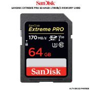 Picture of SanDisk 64GB Extreme PRO UHS-I SDXC Memory Card.