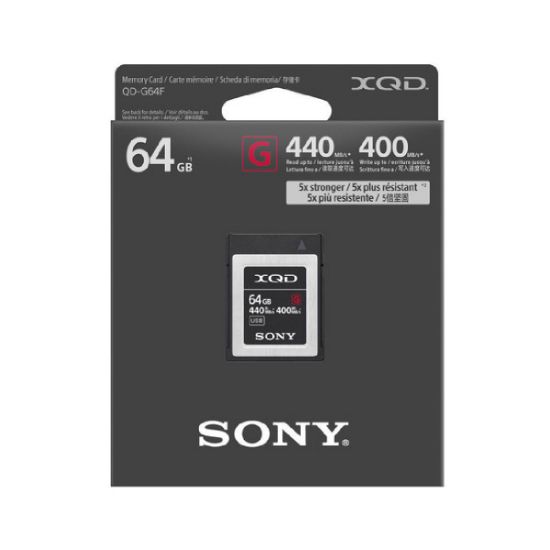 Picture of Sony 64GB G Series XQD Memory Card.