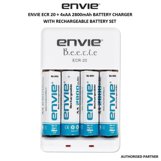 Picture of Envie ECR 20   4xAA 2800mAh Battery Charger with Rechargeable Battery Set