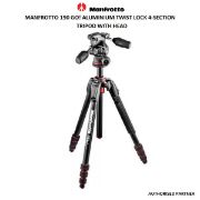 Picture of Manfrotto MK190GOA4TB-BH Aluminium Twist Lock 4-Section Tripod with Head