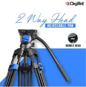 Picture of Digitek Platinum Heavy Duty (Maximum Load up to 20kgs), 9.5 Feet Tall Video and Photo Professional Tripod, Made Aluminium Material (DPTR 620VD)