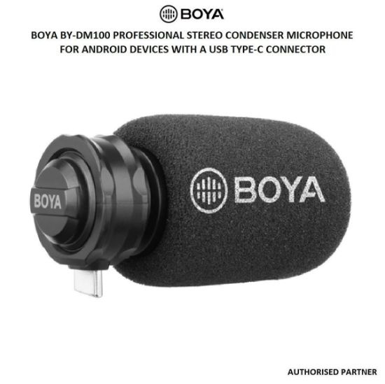 Picture of Boya BY-DM100 Professional Stereo Condenser Microphone for Android Devices with a USB Type-C Connector