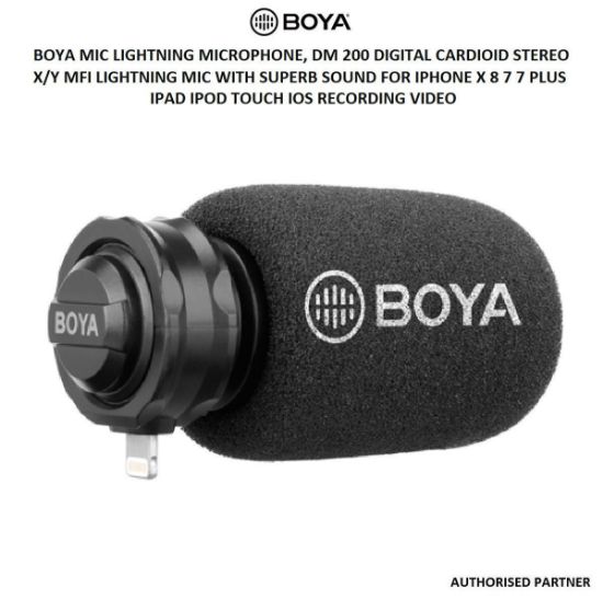 Picture of BOYA BY-DM200 Plug-In Digital Cardioid Microphone for Lightning iOS Devices