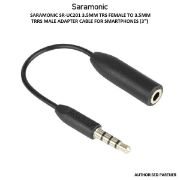 Picture of Saramonic SR-UC201 3.5mm TRS Female to 3.5mm TRRS Male Adapter Cable for Smartphones (3")