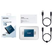 Picture of Samsung T5 500GB USB 3.1 Gen 2 (10Gbps, Type-C) External Solid State Drive (Portable SSD) Alluring Blue