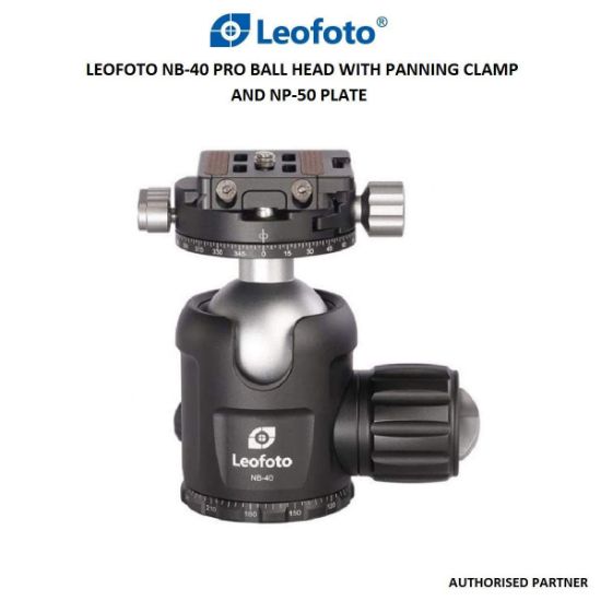 Picture of Leofoto NB-40 Pro Ball Head with Panning Clamp and NP-50 Plate