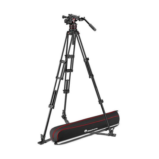 Picture of Manfrotto 612 Nitrotech Fluid Video Head and Aluminum Twin Leg Tripod with Ground Spreader..