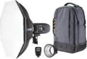 Picture of FJ400 Strobe 1-Light Backpack Kit with FJ-X2m Universal Wireless Trigger and Rapid Box Switch Octa-S