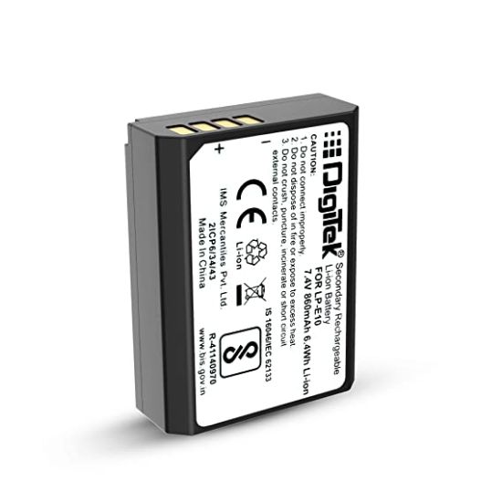 Picture of Digitek 860 mAh LP-E10 Rechargeable Lithuim Ion Battery for Canon Digital Cameras (Black)