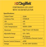 Picture of DigiTek (DCL-250W Combo) Continuous LED Photo/Video Light with 18 cm Reflector