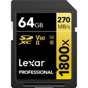 Picture of Lexar 64GB Professional 1800x UHS-II SDXC Memory Card (GOLD Series)