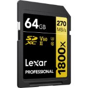 Picture of Lexar 64GB Professional 1800x UHS-II SDXC Memory Card (GOLD Series)