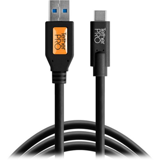 Picture of Tether Tools TetherPro USB Type-C Male to USB 3.0 Type-A Male Cable (15', Black)